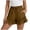 Brown, variant on Women's Cute Flowy Boho Ruffle Shorts with Bow-Knot Elastic Waist Summer Casual Beach Shorts with Pockets​
