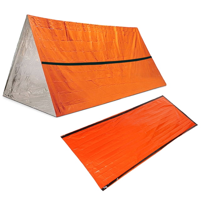 Abri de Tente de Survie d'Urgence Extérieur Imperméable avec Sac de Couchage pour Camping, Randonnée, Aventure