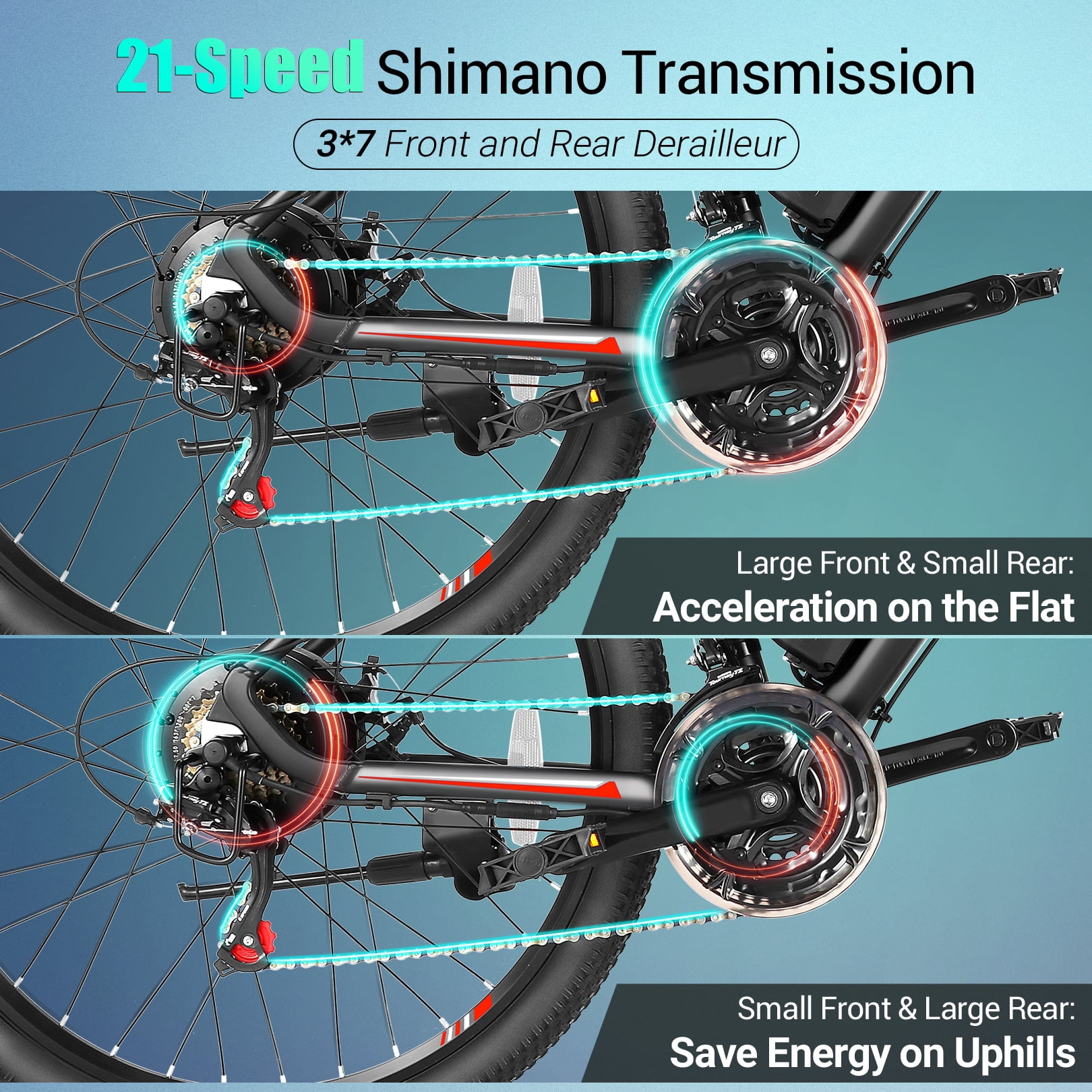 Gocio 27.5" Electric Bike for Adults, Peak 1000W Motor E-Mountain Bicycles, 22Mph Ebike, 48V 10.4Ah Removable Battery, 21-Speed Shimano, UL2849 Certified