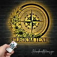 thumbnail image 2 of Handmadetneonsign Custom Flower Nautical Compass Metal Wall Art LED Light - Personalized Floral Compass, 2 of 3