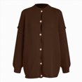 thumbnail image 4 of Towmus Fall Outfits for Women 2025 Fashion Clothes Winter Waffle Knit Clothing Oversized Button Down Shirt, 4 of 7