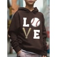 thumbnail image 3 of Kid Boys Sweatshirt Love Baseball Print Casual Long Sleeve Hoodie Spring Fall Pullover Tops, 3 of 8