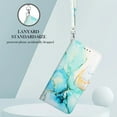 thumbnail image 7 of Allytech Moto G Power 2021 Case Wallet, Stylish Marble Folding Kickstand Full Body Protection Shockproof Cards Pocket Wrist Strap Wallet Cover for Motorola Moto G Power 2021 - Green Marble, 7 of 7