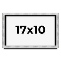 17x10 Frame Brushed Silver Solid Wood Picture Frame | 0.75 Inch Moulding Width | Rabbet Depth 0.75