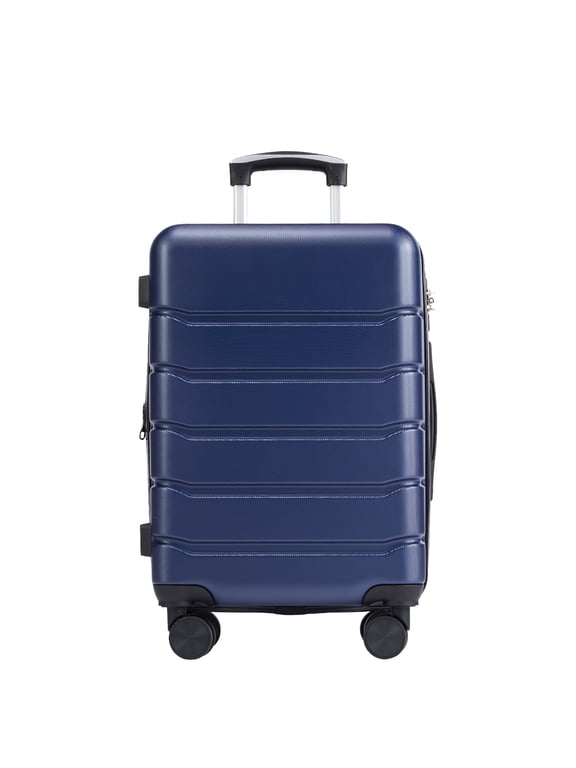24 Inch Hardside Expandable Luggage with Spinner Wheels, Checked-Medium Lightweight Expandable Rolling Luggage with TSA Lock, Blue