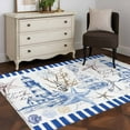 thumbnail image 4 of Hallway Runner Rugs 2.7x5 Ft, Coastal Blue Non Slip Area Rugs for Kitchen Bedroom Entryway, Ocean Nautical Lighthouse Starfish Anchor Washable Carpet Runner Rug Floor Mats for Bedroom Home Decor, 4 of 9