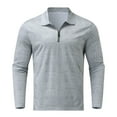 thumbnail image 6 of CAMERIARIO Summer and Fall Long Sleeve Stripe Lapel Polo Shirts for Men, Size M-3XL, Big&Tall Gray, 6 of 6