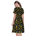 thumbnail image 2 of Bixox Robe d'Été à Manches Courtes pour Femmes Robe Ample Longueur Genou avec Poches-Ananas, 2 of 7