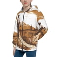 thumbnail image 2 of Picia Western Cowboy Countryside for Boys Fashion Full-zip Hoodies & Sweatshirts with Kangaroo Pocket,Zip-up Hooded Sweatshirt for Kid, Moisture Wicking & Breathable-Medium, 2 of 6