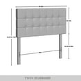 thumbnail image 5 of Castle Place Upholstered Button Tufted Linen Headboard, Black, Twin, 5 of 7