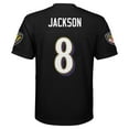 thumbnail image 3 of Maillot Réplique Joueur 8 Lamar Jackson Noir Baltimore Ravens pour Hommes, 3 of 3