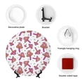 thumbnail image 4 of Bingfone Purple Mushroom Print Bone China Dinner Decorative Plates,Handmade Ceramic Dinner Plate with Stand for Home Club-8in, 4 of 6