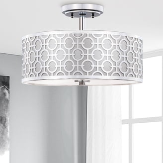 SAFAVIEH Kora 3-Light Quatrefoil 15 in. Dia. Flush Mount, Chrome ...