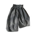 thumbnail image 3 of Zanarzt Linen Toddler Pants Girls Gingham Pants Kids Casual High Waist Plaid Trousers with Pockets 4-5 Years,Black, 3 of 8