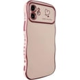 thumbnail image 2 of for iPhone 11 Case,Curly Wavy Grip Design Plated Love Heart Luxury Phone Case, Full Camera Lens Protection Fun Cute Side Small Pattern Electroplate Slim Soft Wave Case for iPhone 11,Pink, 2 of 15