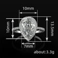 thumbnail image 4 of Faty-T 2 Carats Teardrop Pear Cut Cubic Zirconia CZ Cryatal Rhodium Plated Sterling Silver for Women Solitaire Wedding Engagement Ring, 4 of 6