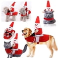 thumbnail image 2 of Disfraces navideños de Papá Noel para mascotas JanHm Ropa para perros y gatos Rojo+blanco M L XL XXL, 2 of 5