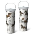 thumbnail image 2 of 1pc Horse 30oz Tumbler with Straw & Handle - Insulated Stainless Steel Cup | Holiday Gift for Man Women (Christmas, Valentine's, Birthday), 2 of 7