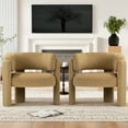 thumbnail image 2 of MALOL Ensemble de 2 Fauteuils d'Appoint en Velours, Fauteuils d'Appoint Modernes et Doux, Fauteuils Latéraux Confortables avec Accoudoirs pour Salon, Kaki, 2 of 13