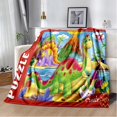 thumbnail image 1 of Mantas de franela con estampado 3D de dinosaurio para niños y adultos, ropa de cama cálida para viajes, mantas finas para camas, 1 of 4