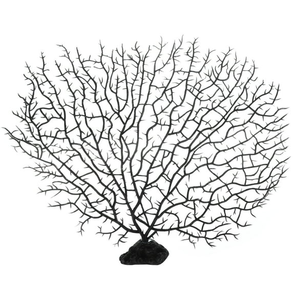 Unique Bargains 1 Pcs Colorful Coral Reef Decor Mini Faux Coral Decor for Aquarium Decorations Black 30x26cm
