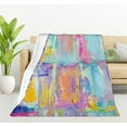 thumbnail image 1 of Paint Oil Paints Cover Abstract Print Multicolor Blanket For Women,Men, Soft, 1 of 7