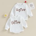 thumbnail image 4 of YDFCWXW Toddler Baby Girl Clothes Long Sleeve Pullover Sweatshirt Romper Winter Outfits (White, 12-18 Months), 4 of 9