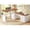 White + Brown, variant on SEDETA 63"x67" Farmhouse L Shaped Electric Standing Desk with Outlets, Convertible 110.3" Height Adjustable Executive Office Desk with Drawers & Shelves, White & Brown