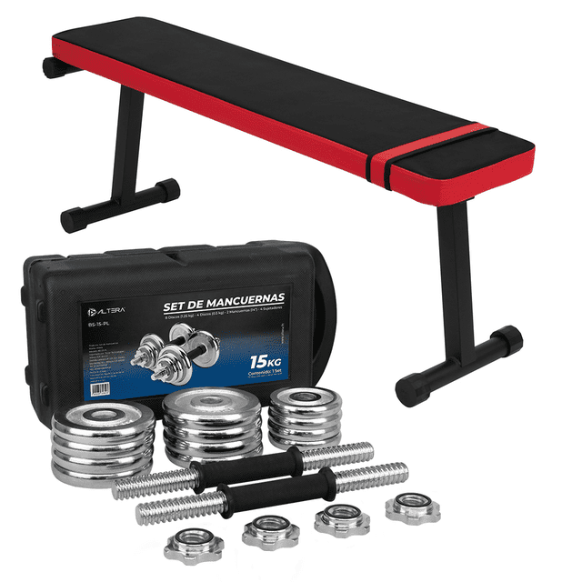 Kit Banco Altera BE-001 con Maletin de Pesas 15 kg