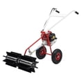 thumbnail image 5 of Gas Power Hand Held Sweeper Broom Driveway Turf Artificial Grass Snow Clean Lawn Sweeper 1KW, 5 of 23