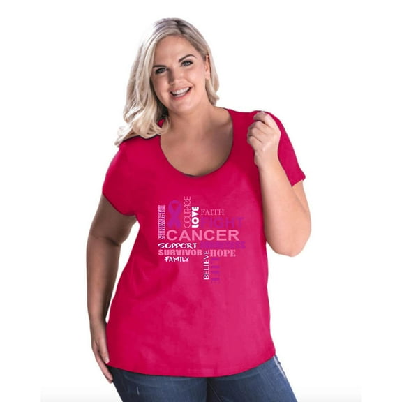 NIB - Women's Plus Size Curvy T-Shirt - Fight Breast Cancer