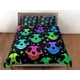thumbnail image 3 of Cráneo animal 90s neón ropa de cama de halloween hippie retro juego de funda nórdica, colorido, 3 of 4