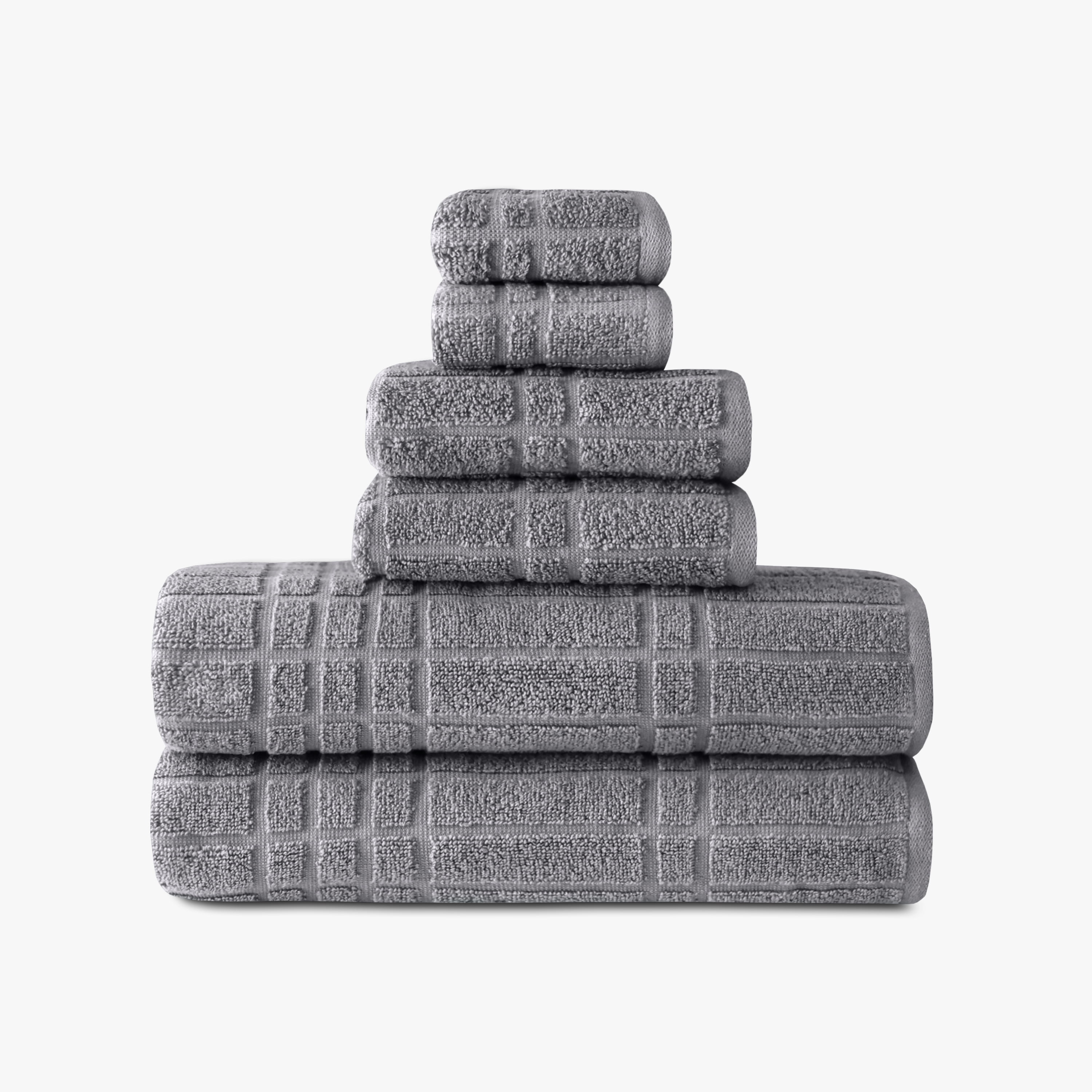Mainstays Complete Bathroom Essentials Set – Cotton Towels, Bath Rug & 3-Piece Bath Accessories, Grey