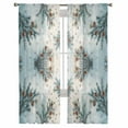 thumbnail image 3 of Blue Christmas Sheer Curtains 96 Inches Long 2 Panels Set, Window Sheer Curtains for Living Room/Bedroom, Xmas Botanical Pine Cones Light Filtering Rod Pocket Curtain 52'' x 96'' x 2, 3 of 7