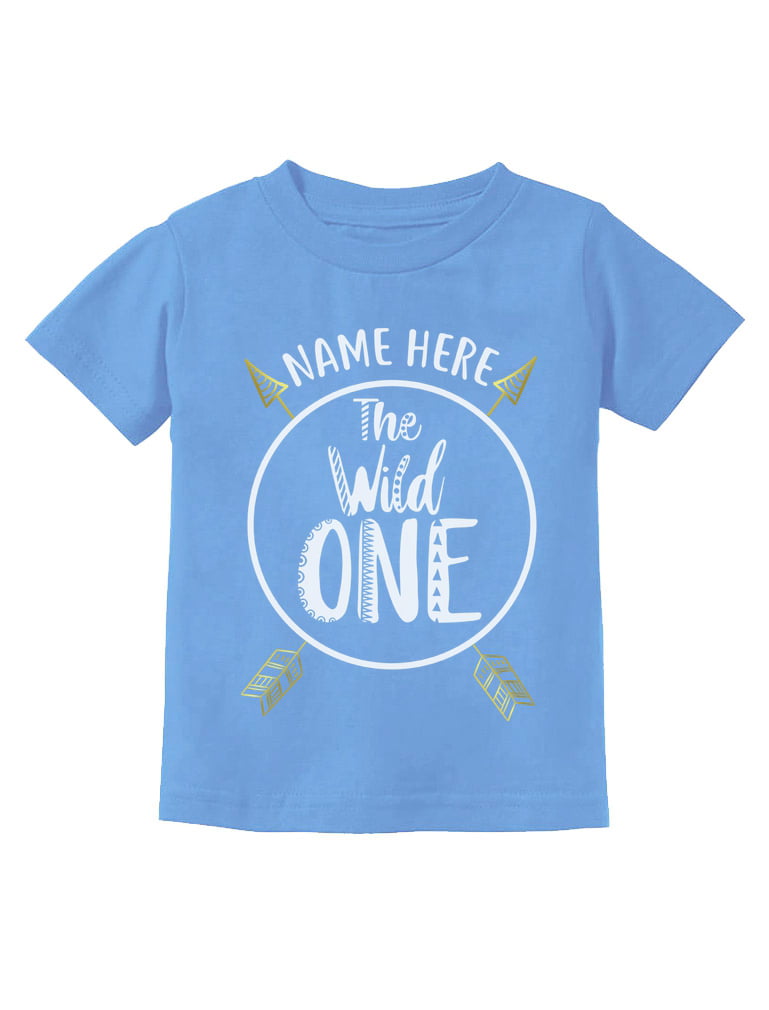 Custom Name & Number Personalized Infant T-shirt Choose Text STRIAGHT TEXT 