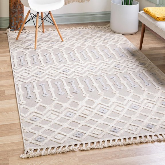 Unique Loom Arlo Collection Area Rug - Lenny (5' 3" x 8' Rectangle Sandy Beige/Beige)