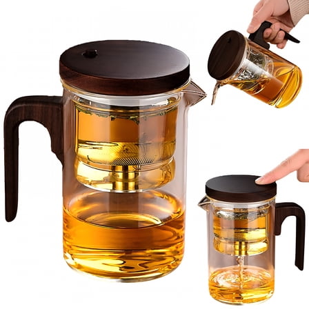 ACDANC Glass Teapot and Tea Kettle–Glass Teapot Stovetop 27oz,Borosilicate Clear Tea Kettle with Removable Stainless Steel Infuser,Teapot Blooming and Loose Leaf Tea Maker Tea Brewer (800ml)