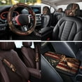 thumbnail image 4 of KUIFORTI Deer Flag Car Seat Covers Set 14 Pcs with Steering Wheel Cover Auto Center Console Pad Seat Belt Pads Car Headrest Covers Stretch Polyester Fabric Cover for Cars, 4 of 7