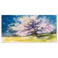 thumbnail image 2 of Blooming Cherry Tree Blue - Large Watercolor Floral Canvas Art Print, 2 of 3