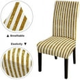 thumbnail image 4 of Chair Covers Set of 6, Gold Vertical Stripes Washable Chair Cover Elastic Chair Cover for Kitchen Home or Party, 4 of 4