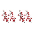 thumbnail image 1 of Kearding 2 piezas de flores artificiales, rama de flor de ciruelo, flores falsas simuladas para la decoración de la escena de la del Rojo ramas cortas 2piezas, 1 of 6