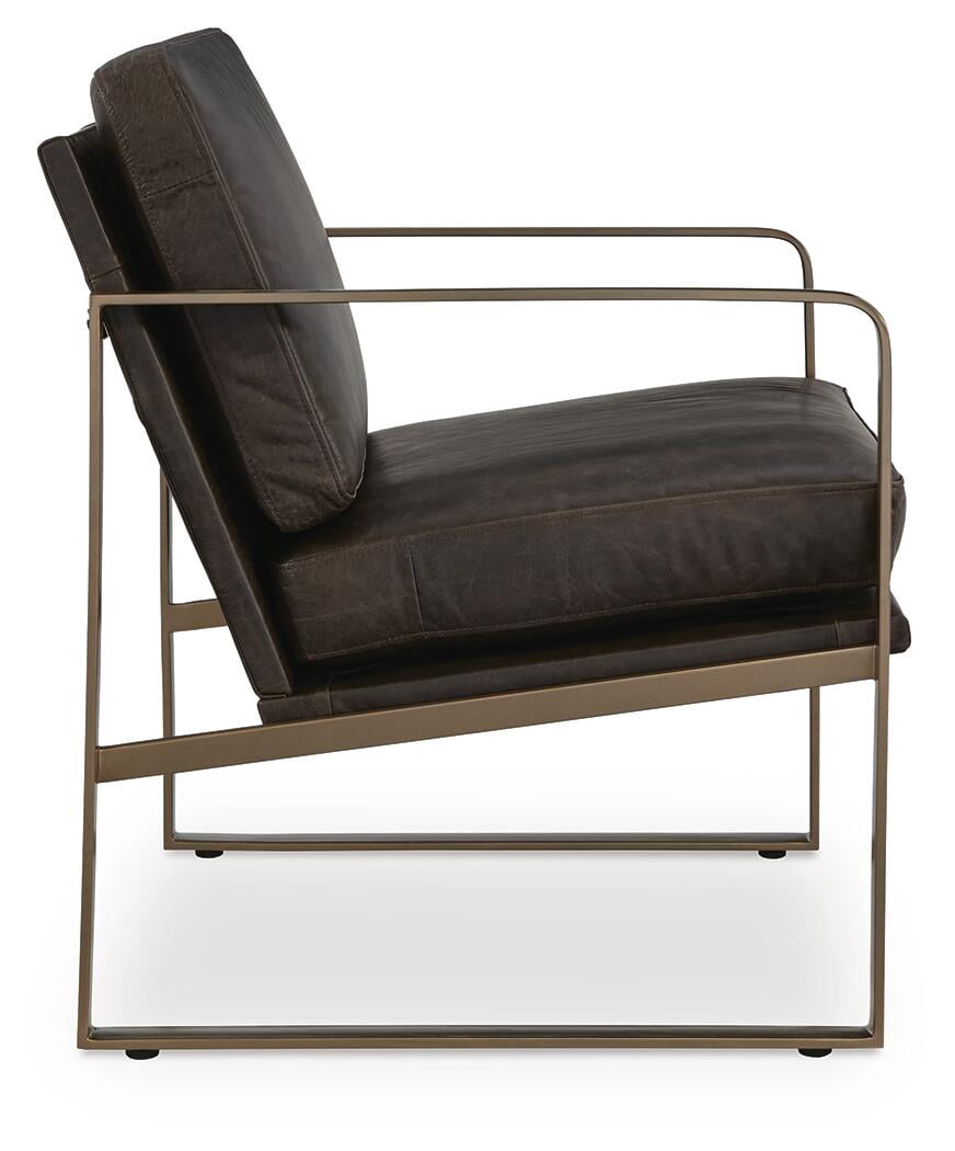 Signature Design By Ashley Bradett Accent Chair in Dark Brown/Gold