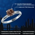 thumbnail image 2 of Gem Stone King 900 Platinum Fancy Brown Zirconia Engagement Ring for Women | 1.28 Cttw | Round 7MM | Gemstone Birthstone | Size 7, 2 of 6