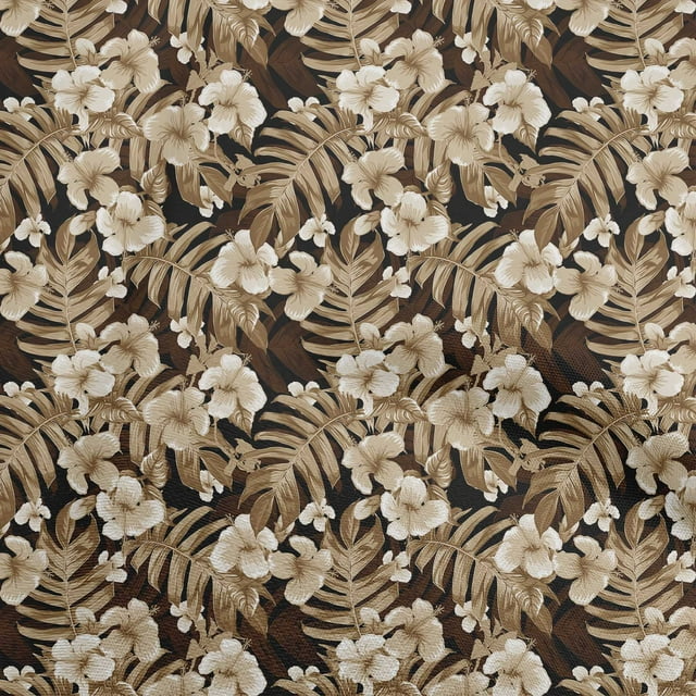 oneOone Viscose Chiffon Brown Fabric Tropical Floral Craft Projects Decor Fabric Printed By The Yard 42 Inch Wide