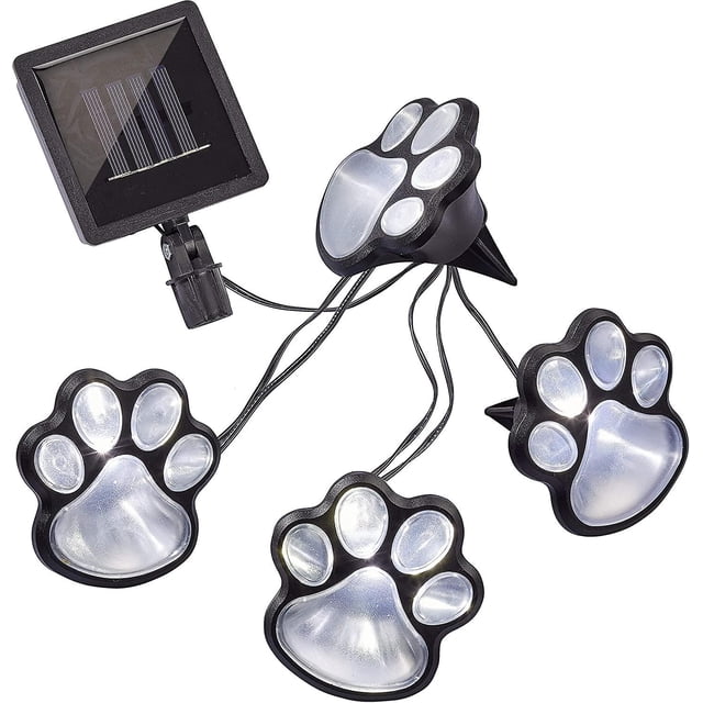 ER Guirnalda De Luz Solar Led Patas De Perro 4 Leds Cable Negro Solar Al Aire Libre oso de fresa Electrónica