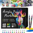 thumbnail image 2 of Double Ended Acrylic Paint Pen Marker - 24/48/72/96/120/168 Colors, Pigment Pen Marker Is Suitable For Painting, Ceramic, Wood, Canvas, Plastic DIY Crafts 3ml, 2 of 3