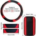 thumbnail image 4 of Car Steering Wheel Cover Leather,Black and Red Steering Wheel Cover Set,Universal 15 Inch,Carbon Fiber Car Accessories for Women Men, 4 of 9