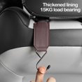 thumbnail image 4 of CxhicLuv Car Hook Auto Seatback Hanger Hidden Leather for Purses Bags Car Interior Supplies Space-Saving Hanging Drivers Commuters, Brown, 4 of 6