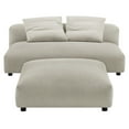 thumbnail image 2 of Solace Modular Upholstered Fabric Armless Loveseat and Ottoman Set in Linen, 2 of 11