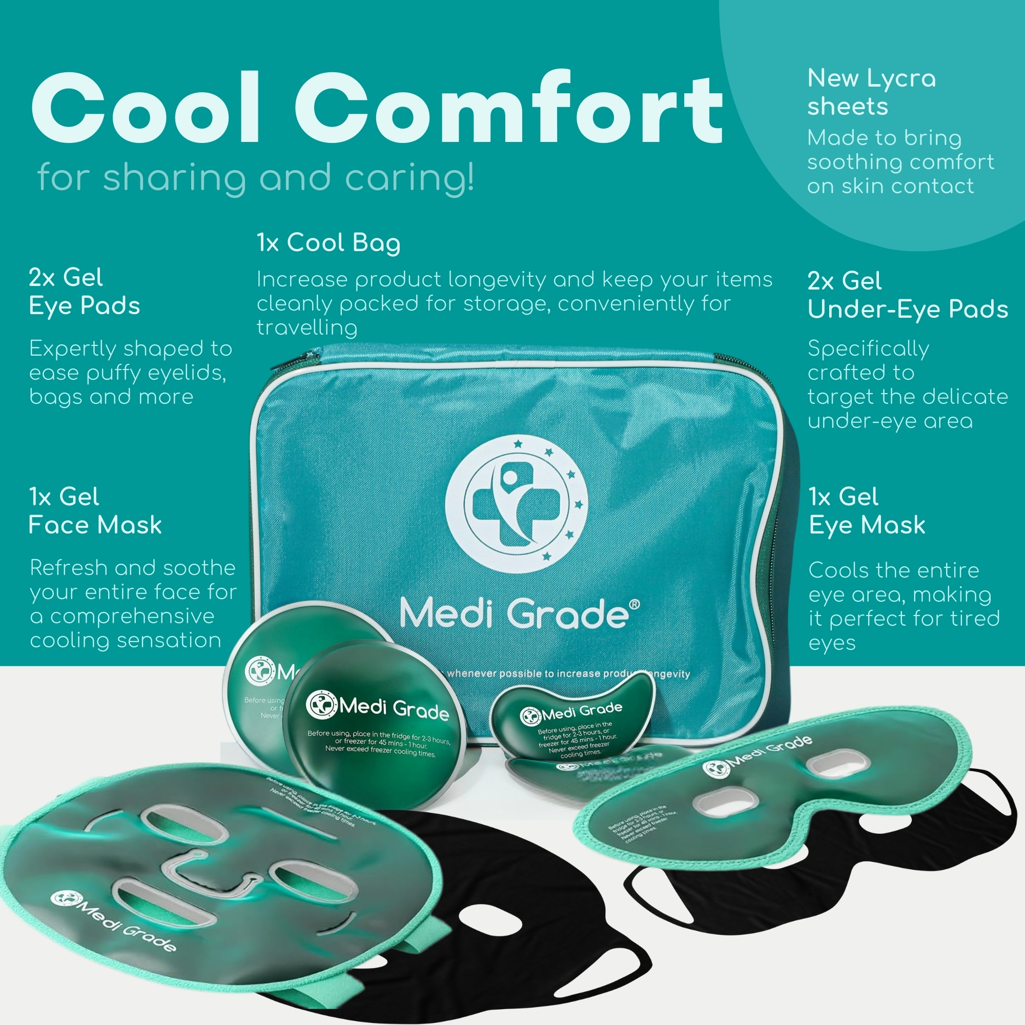 Medi Grade Cooling Mask with Gel Pack Set photo 3